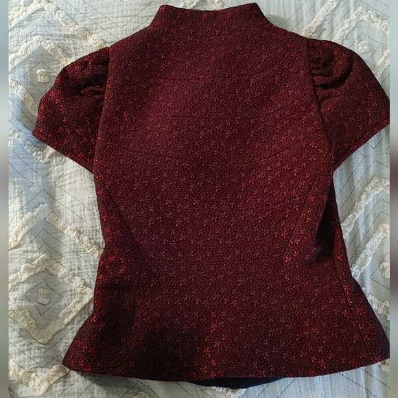 Moschino mock neck red brocade button top Aeffe Spa - Picture 4 of 16